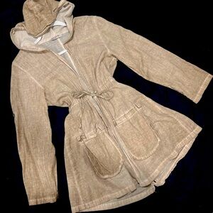 LINEN TURKISH HOODED BLOUSE